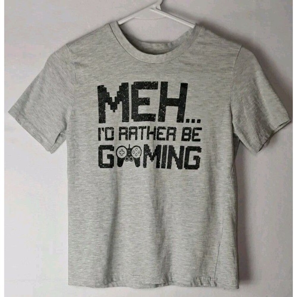Seven Oaks Boys Size 8 Rather Be Gaming T Shirt Gray